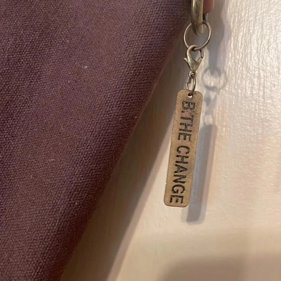 Le Papillon women’s purse tote bag shoulder bag brown tan canvas leather classic - Picture 3 of 10